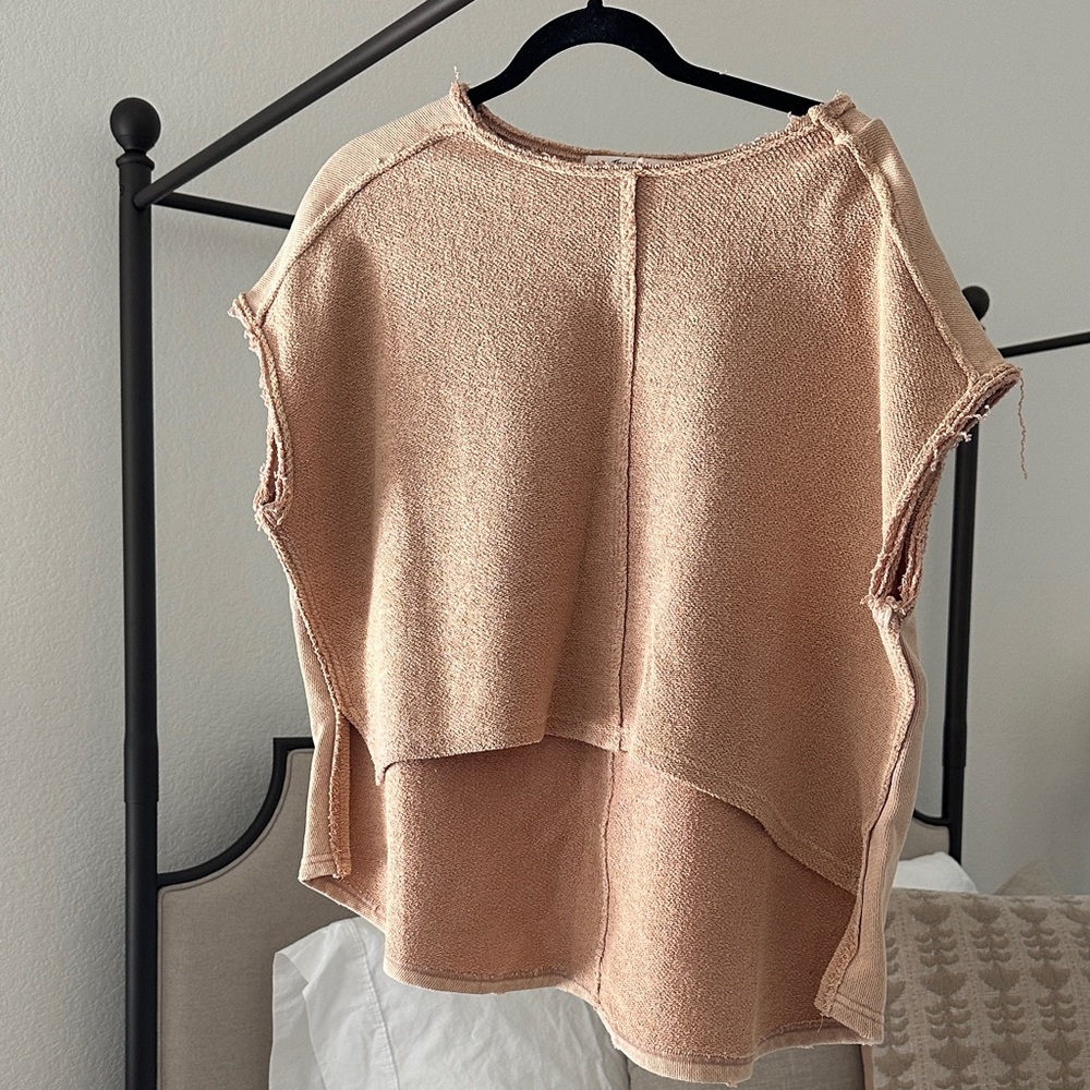 We the free Tan Knit Top XS